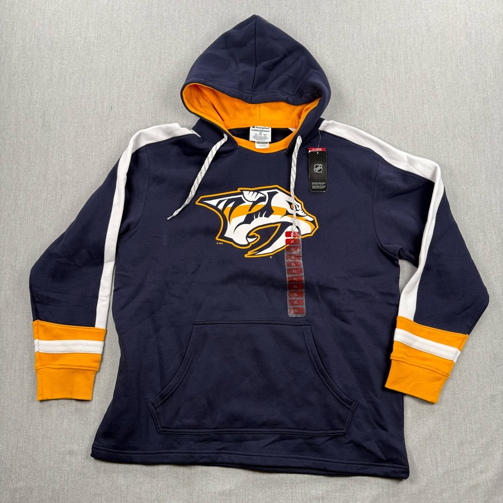 Champion NHL Nashville Predators Navy and Gold Hooded‎ Sweatshirt